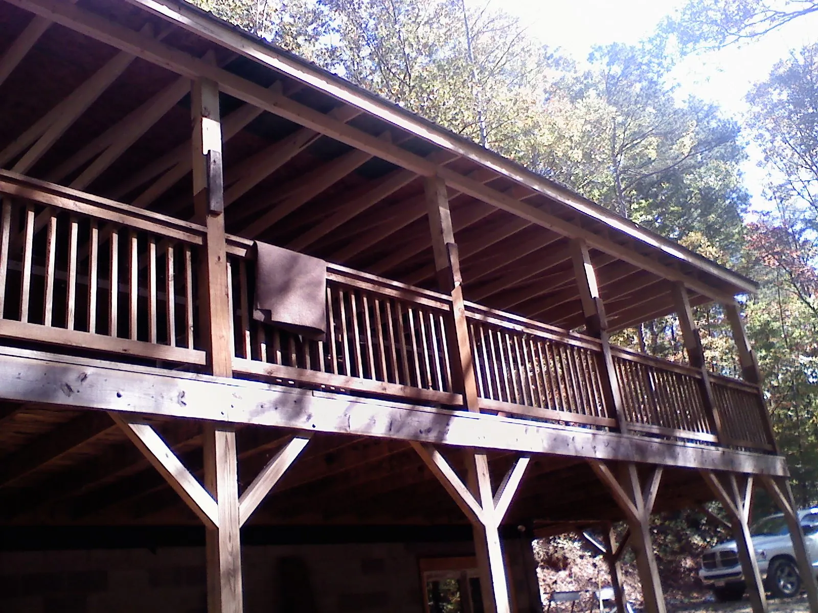 Timber framing under a new elevated porch and deck — Roof Leak Repair in Pinole by Roofing Brothers